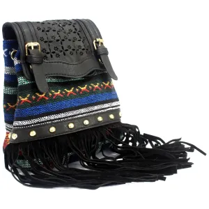 Milan - Black Stripy With Fringe