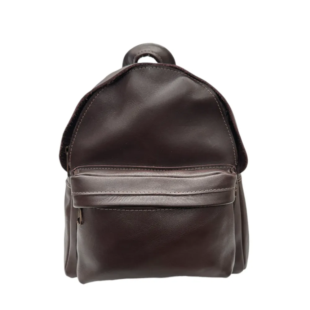 Mini Leather Backpack | Dark Brown