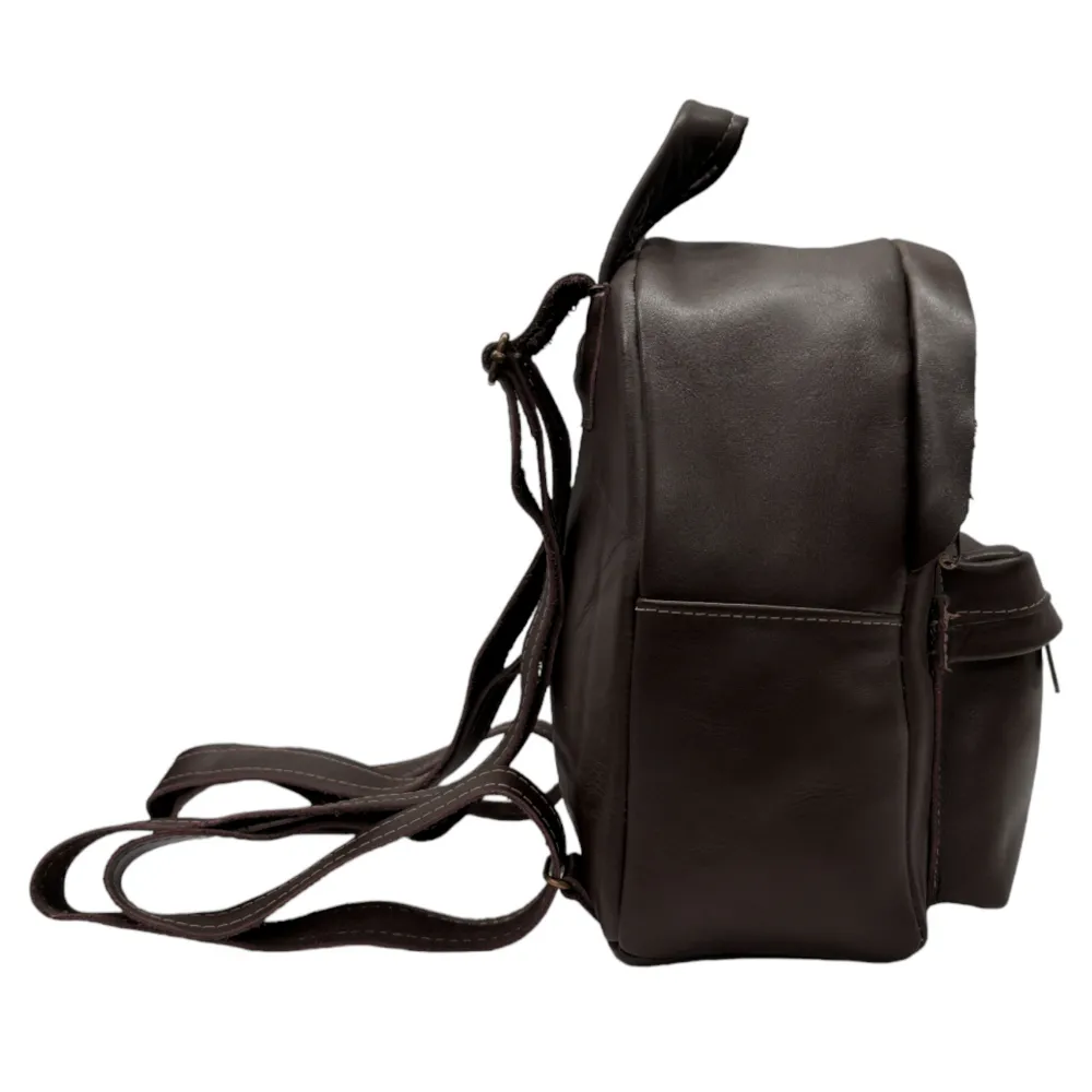 Mini Leather Backpack | Dark Brown