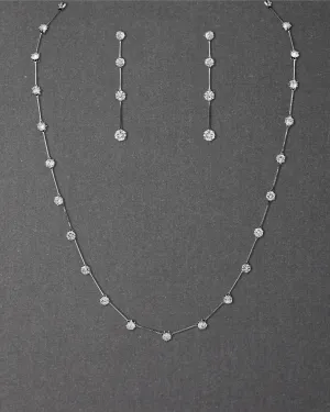 Minimalist Linked CZ Necklace Set