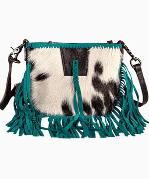 Montana West Genuine Leather Hair-On Fringe Crossbody