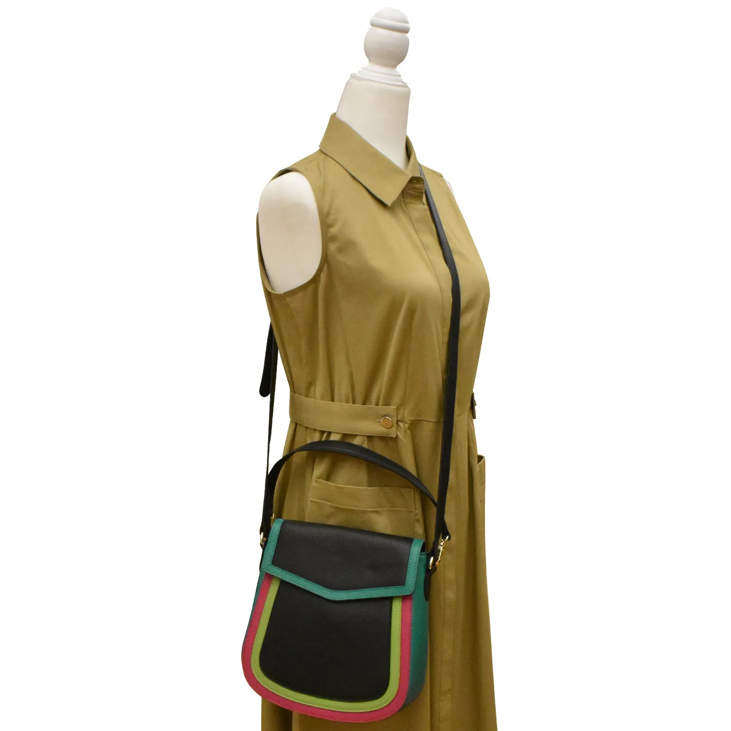 Multi Color Flap Bucket Bag