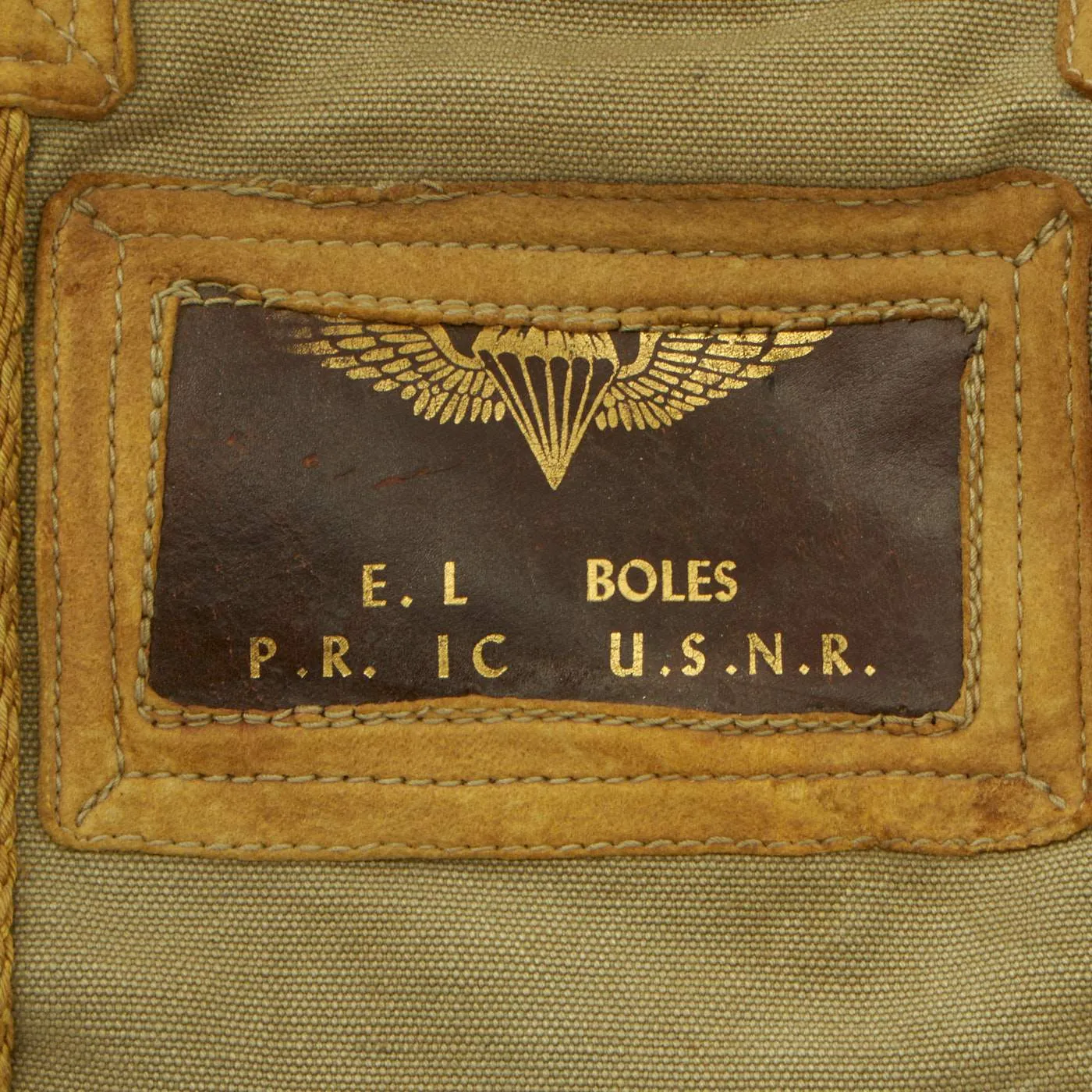 Original U.S Navy WWII Named Parachute Traveling Bag with Extras