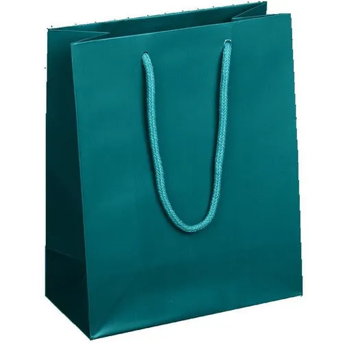 Peacock Matte Rope Handle Euro-Tote Shopping Bags - 8.0 x 4.0 x 10.0