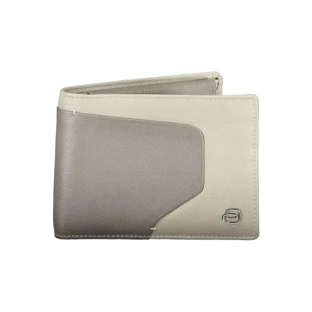 Piquadro Sleek Bi-Fold Leather Wallet with RFID Block