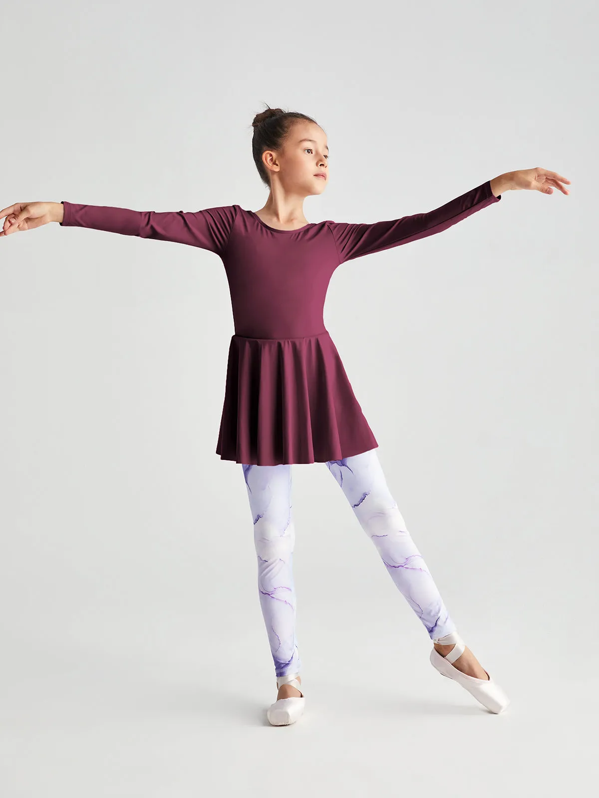 Princess Scoop Back Long Sleeve Skirted Leotard