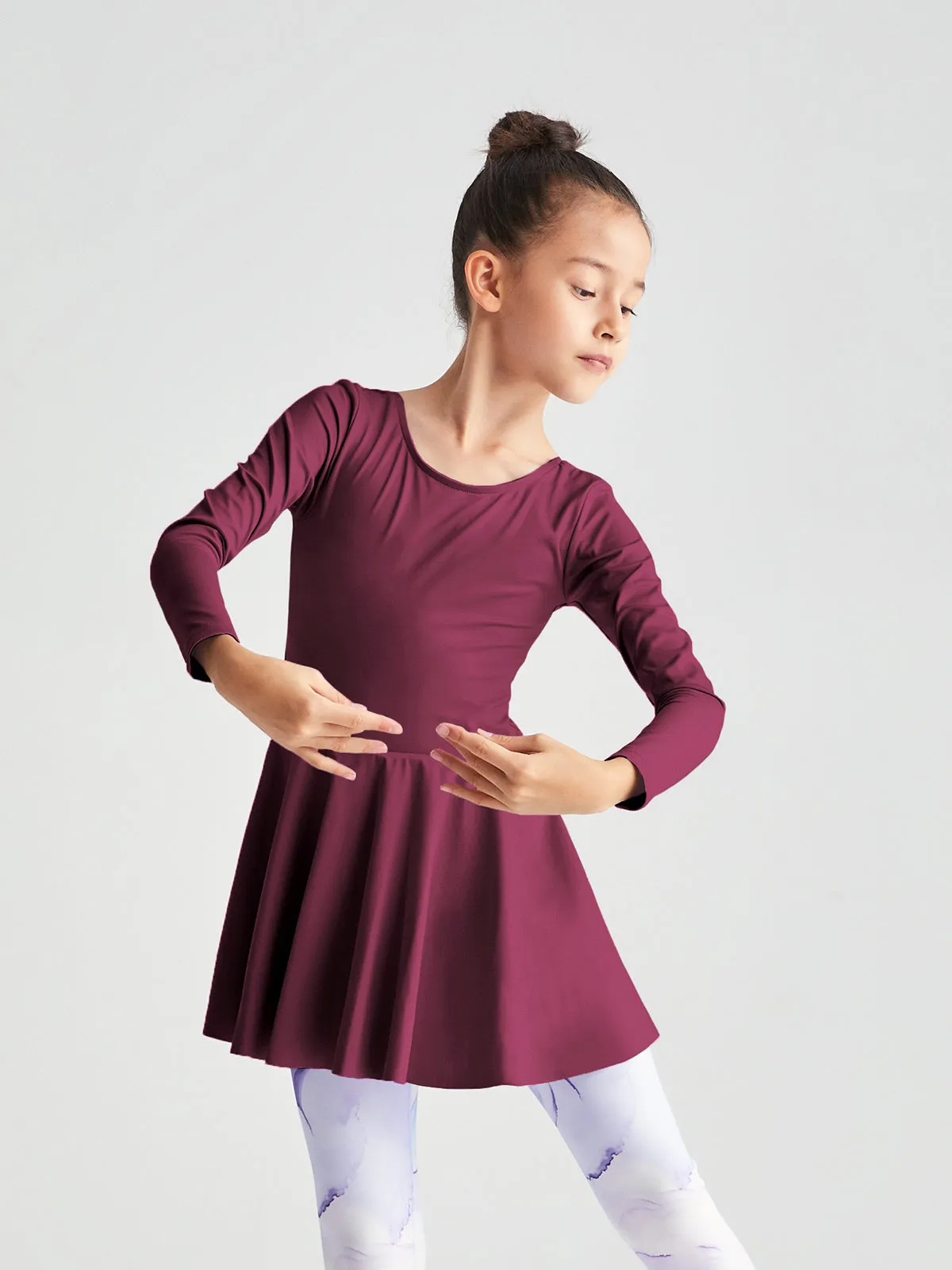 Princess Scoop Back Long Sleeve Skirted Leotard