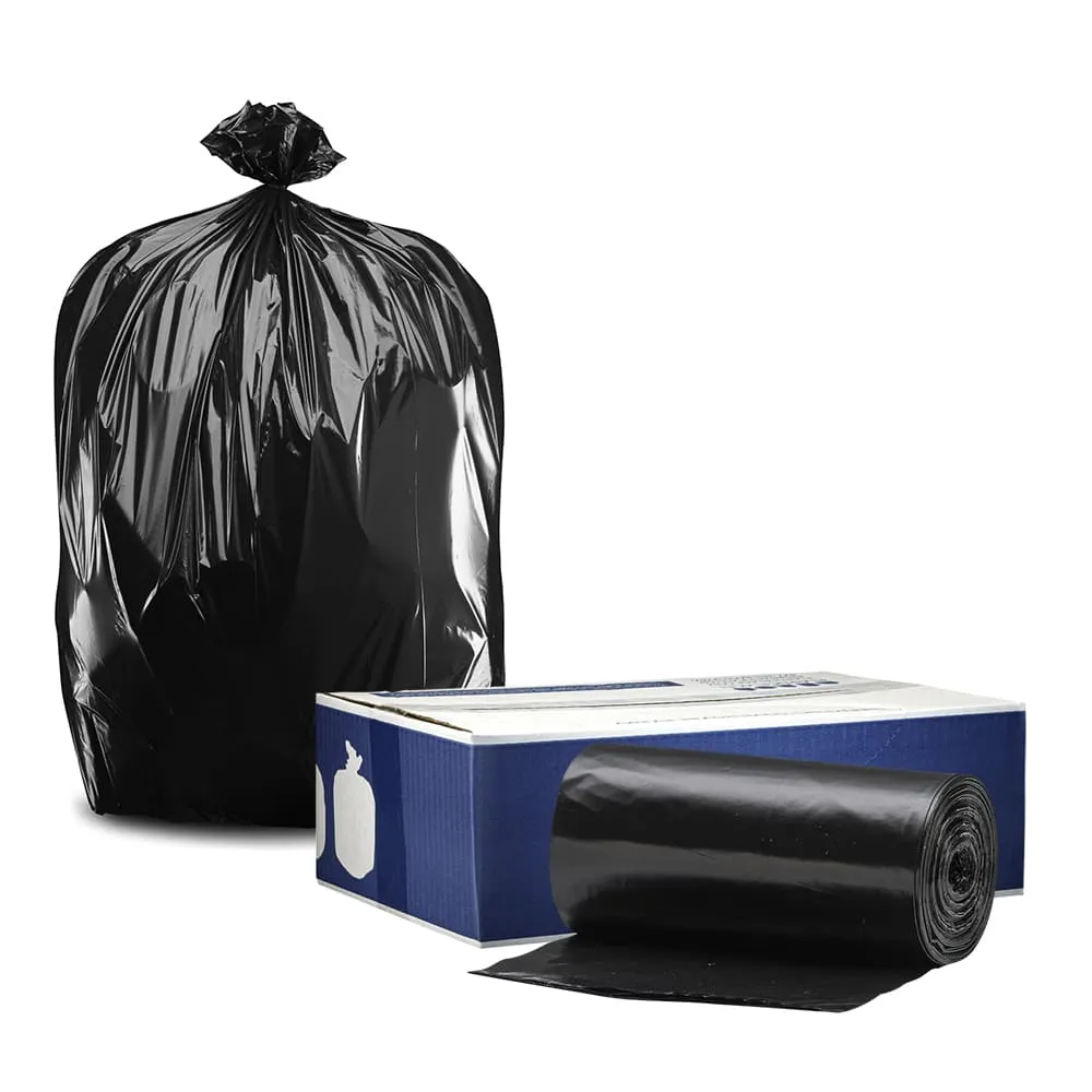 Sample of 64-Gallon Toter Compatible Strong Black Trash Bags on Rolls