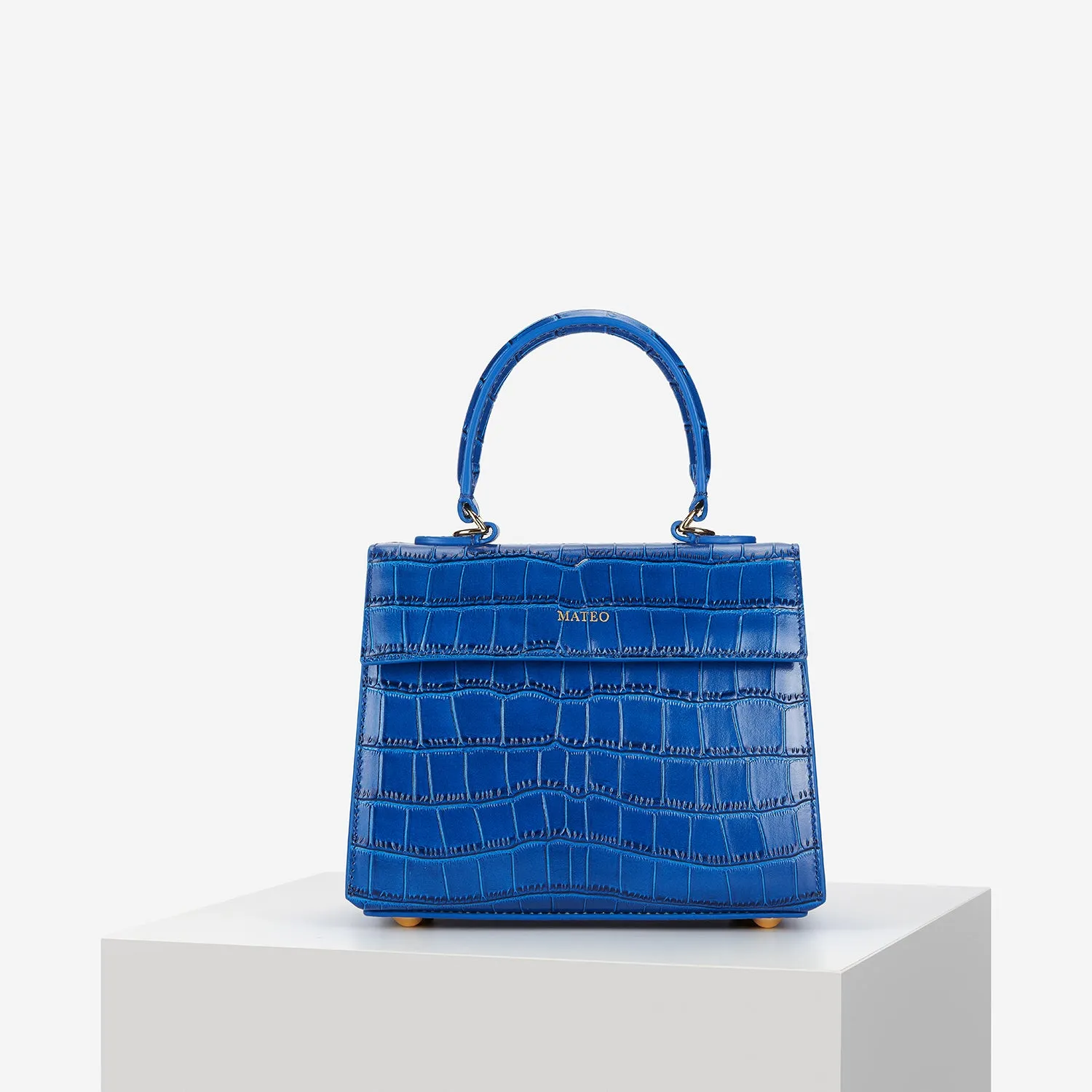 Sapphire Blue Croc Elizabeth Bag