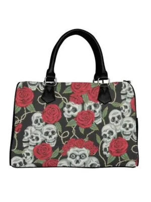 SKULLS n ROSES Barrel Type Handbag