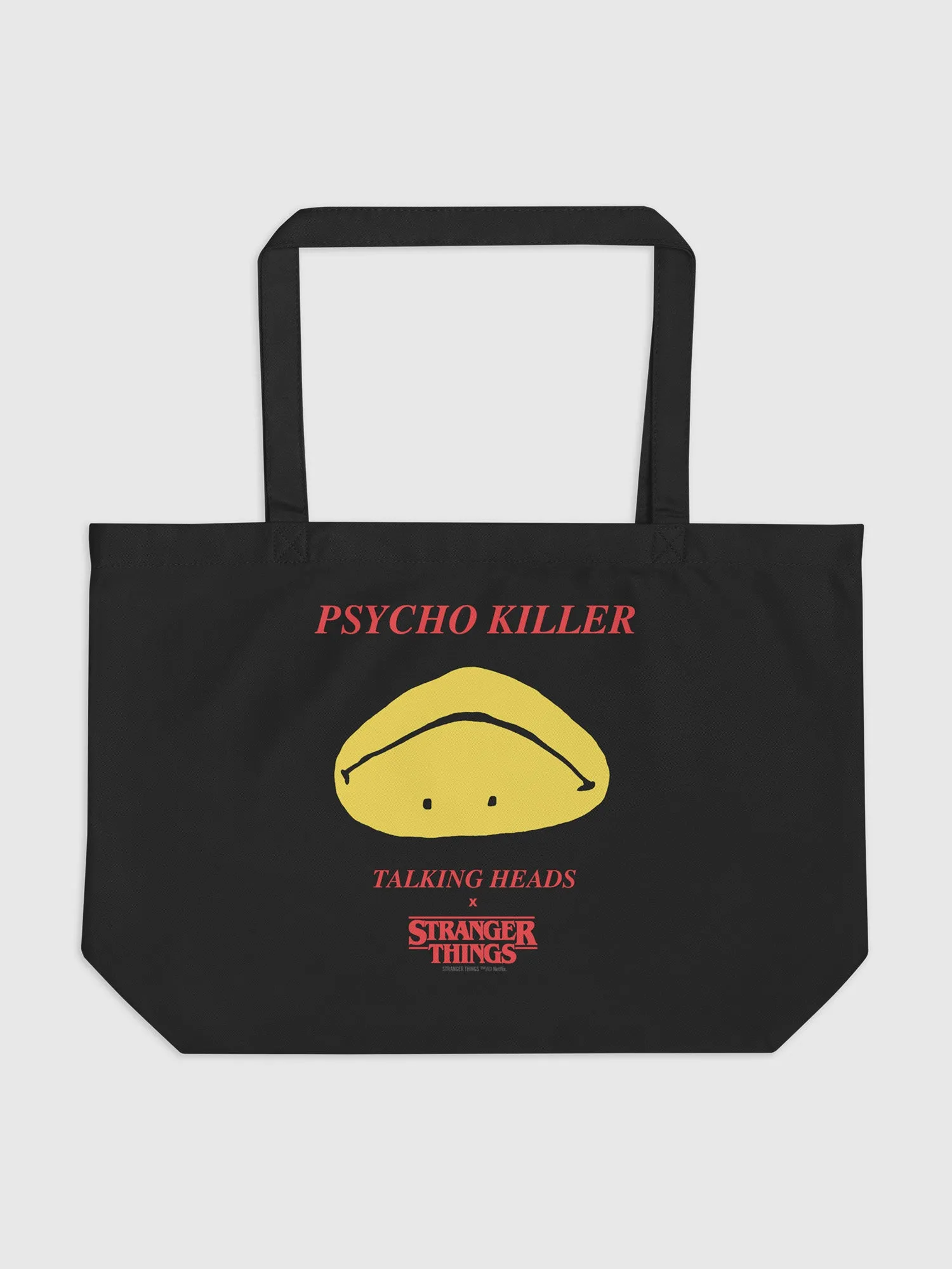 Stranger Things x Talking Heads Psycho Killer Tote Bag