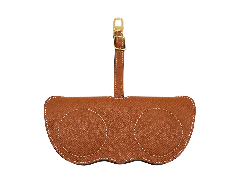 Sunglasses Holder Dolomite Pebble Print Calf Leather - Tan