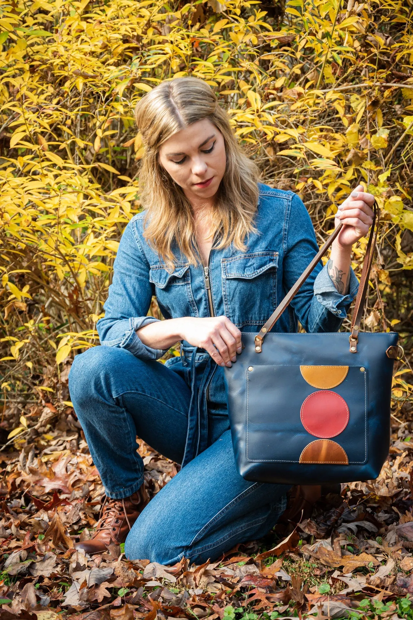 The Abstract Leather Tote Bag | LIMITED RUN | Handmade Purse | Made in the USA | Leather Handbag