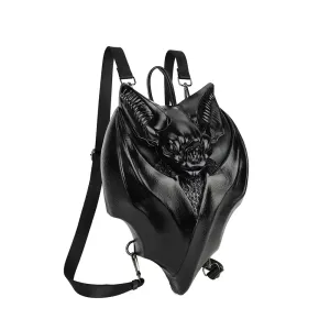 Trendy Gothic Black Bat Shaped Halloween Backpack