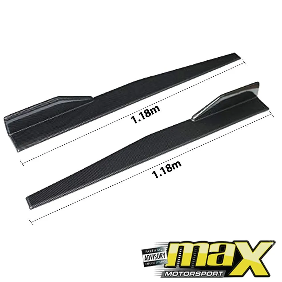 Universal Carbon Look Side Skirts Extensions 1.18m