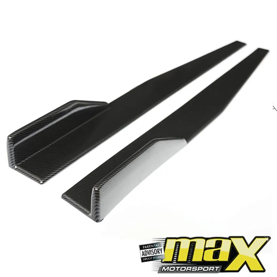 Universal Carbon Look Side Skirts Extensions 1.18m