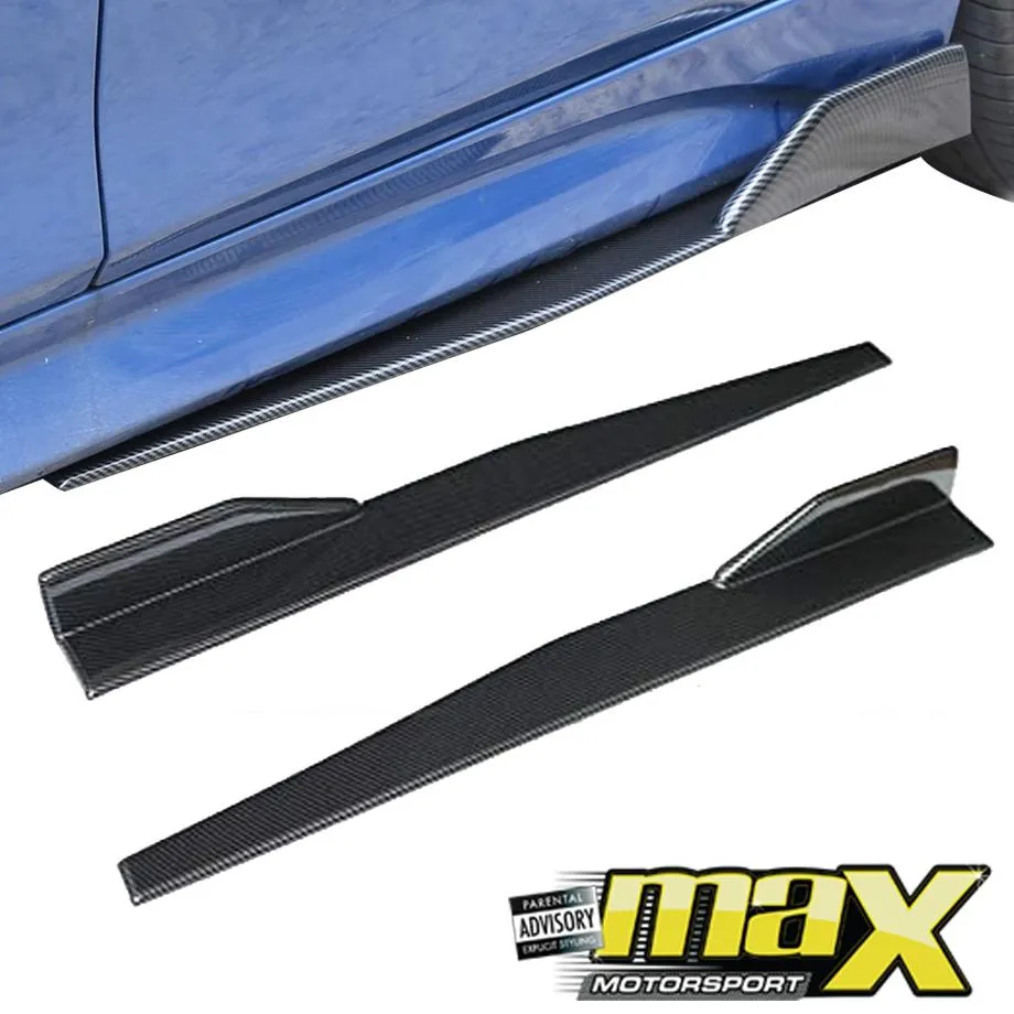 Universal Carbon Look Side Skirts Extensions 1.18m