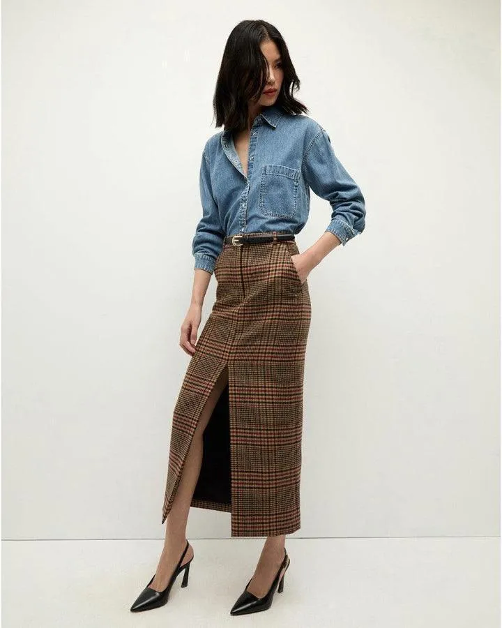 Veronica Beard Maxine Plaid Maxi Skirt