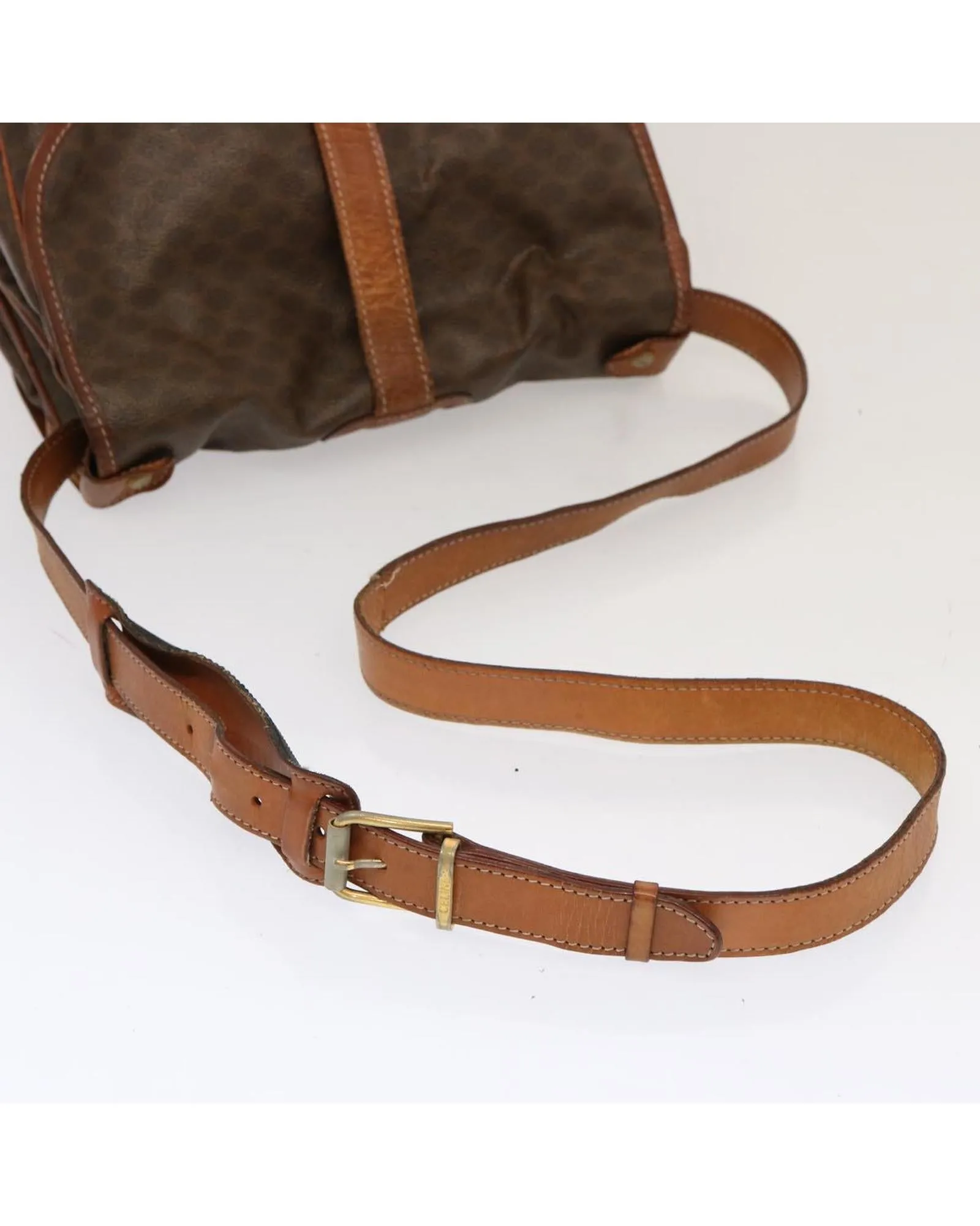 Vintage Brown PVC Leather Shoulder Bag