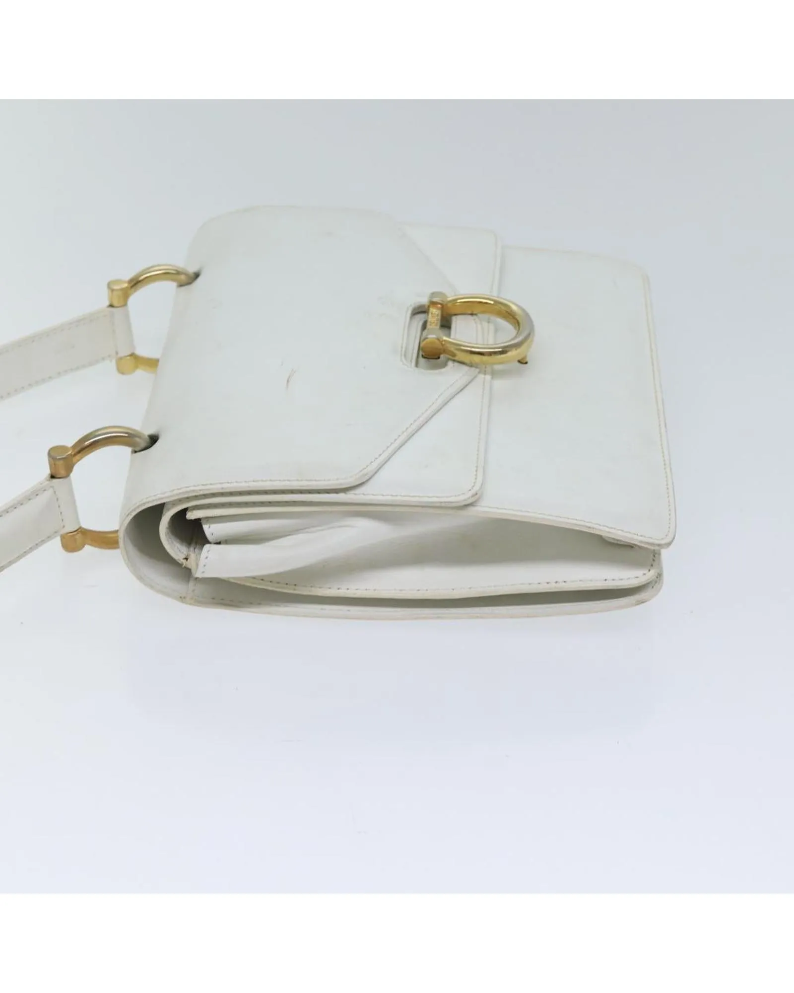 White Leather Hand Bag with Minimal Wear - Authentic