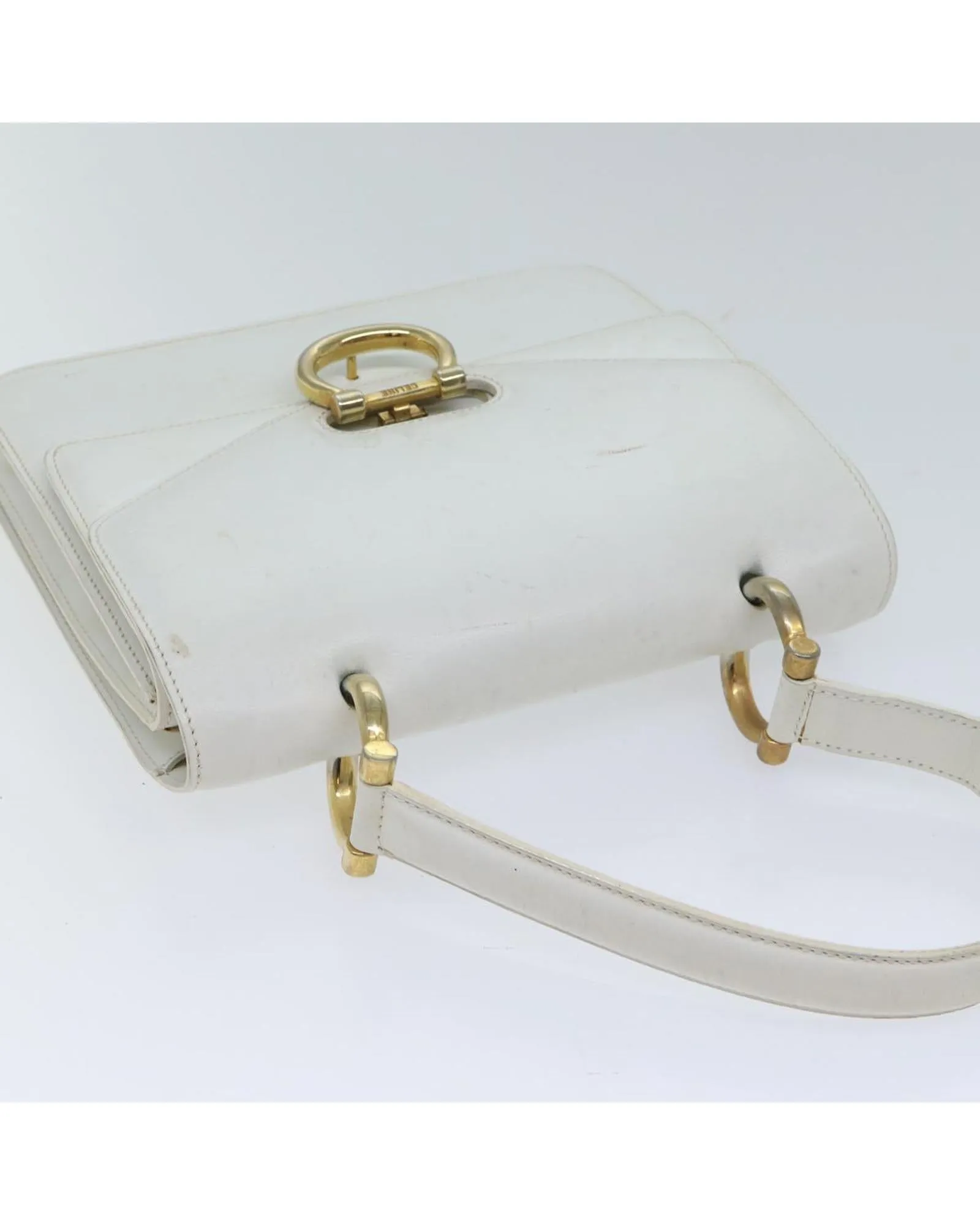 White Leather Hand Bag with Minimal Wear - Authentic