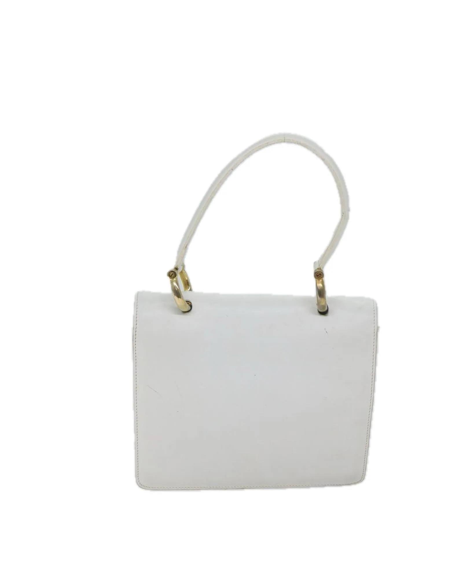 White Leather Hand Bag with Minimal Wear - Authentic