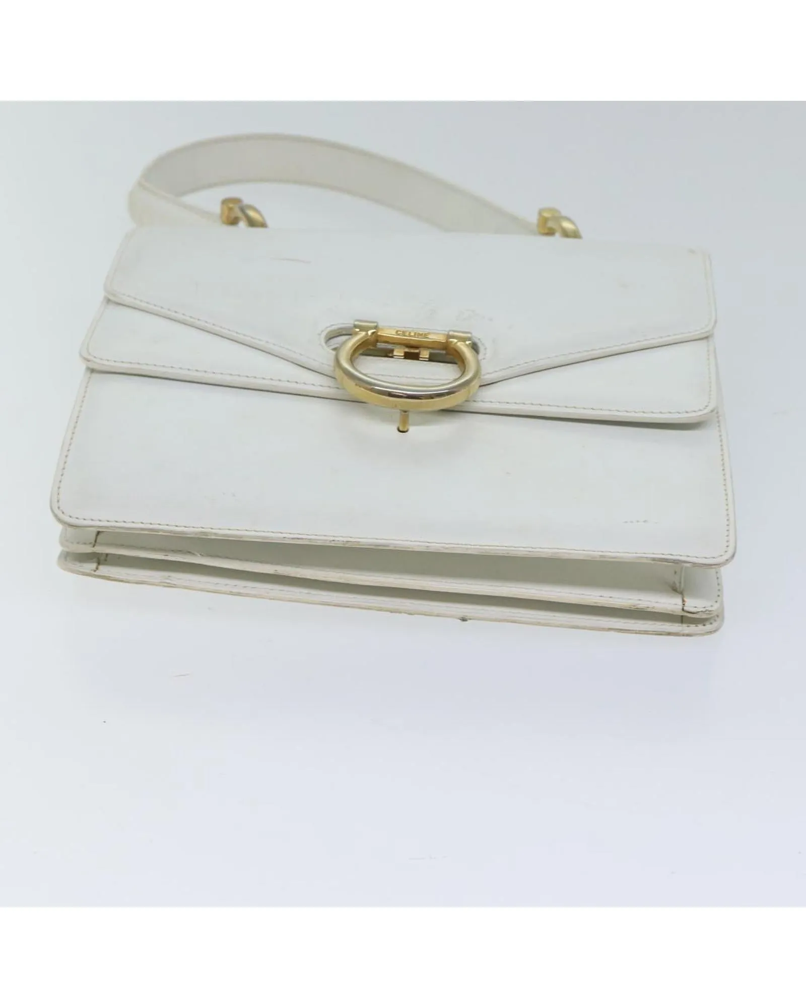 White Leather Hand Bag with Minimal Wear - Authentic