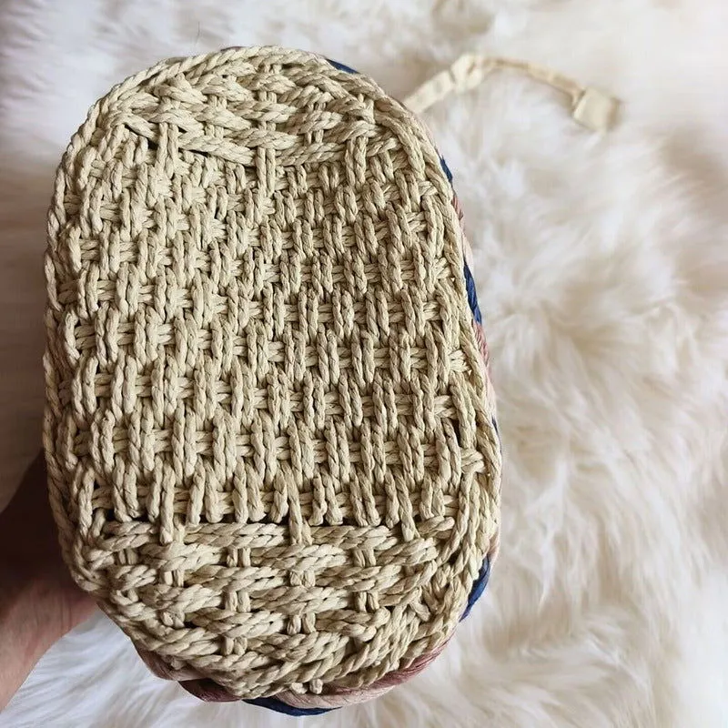 Woven Paper String Bamboo Rattan Handbags