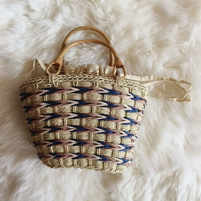 Woven Paper String Bamboo Rattan Handbags