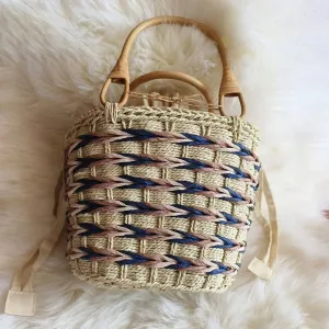 Woven Paper String Bamboo Rattan Handbags