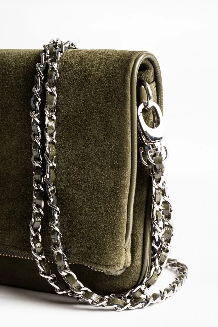 Zadig & Voltaire - Rock Suede Paten Clutch in Khaki