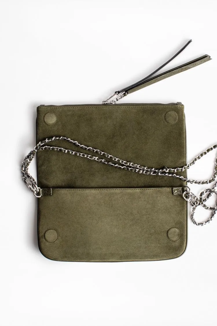 Zadig & Voltaire - Rock Suede Paten Clutch in Khaki