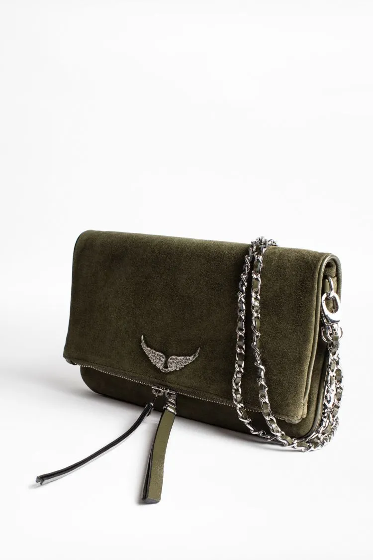 Zadig & Voltaire - Rock Suede Paten Clutch in Khaki